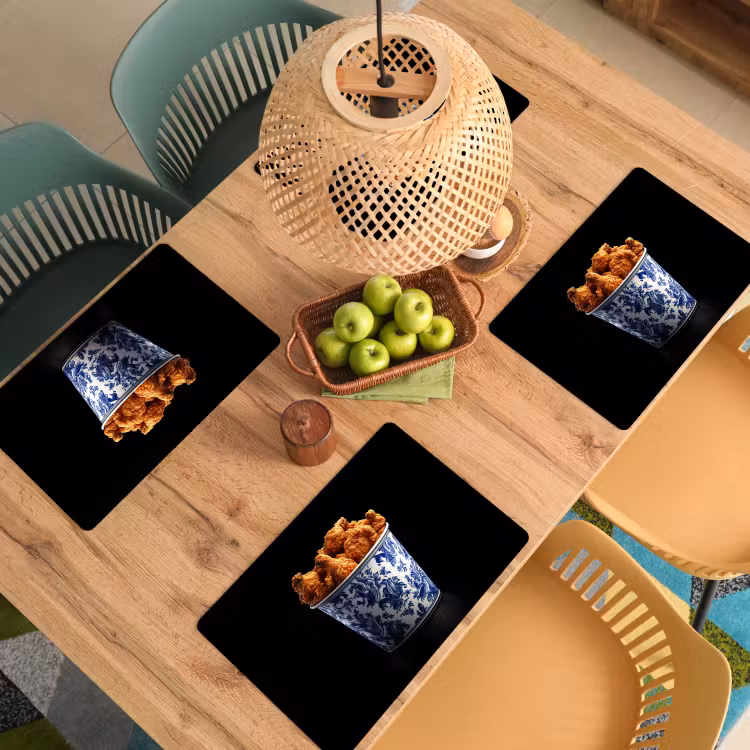Placemat - 6 stuks - Kip - Bucket - Delfts blauw - Lekker — 6