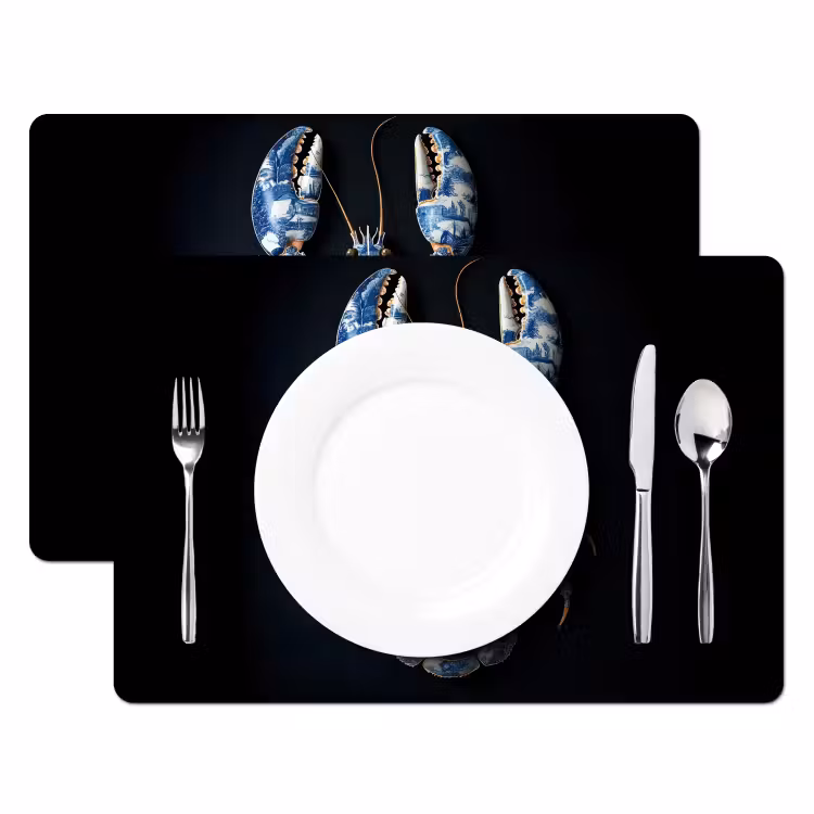 Placemat - 6 stuks - Kreeft - Delftsblauw - Schild - Stoer — 2