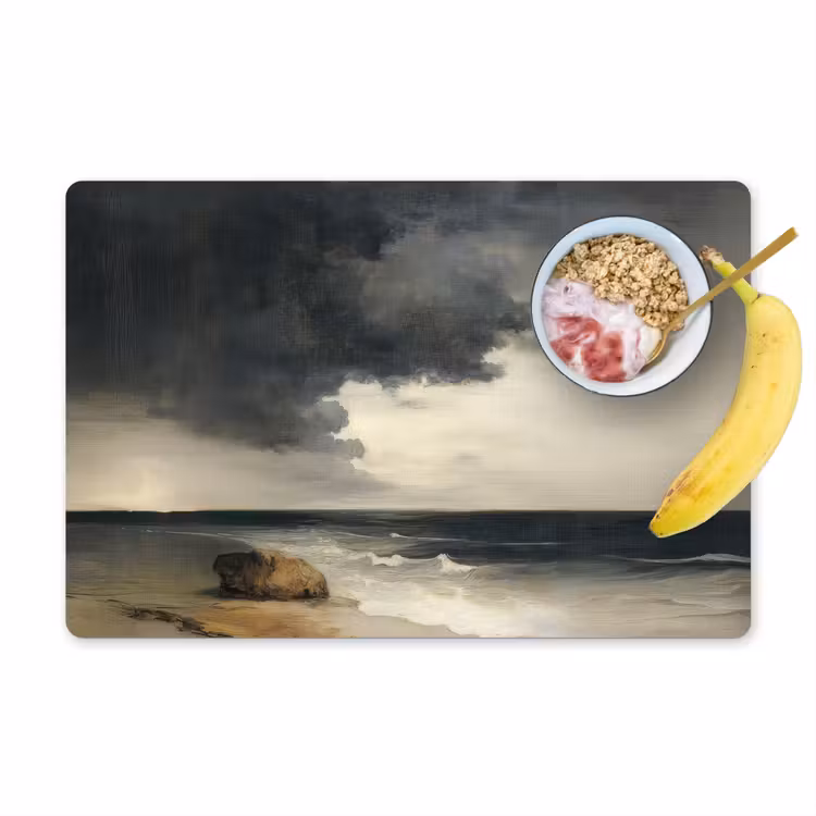 Placemat - 6 stuks - Kust - Golven - Rots - Storm — 1