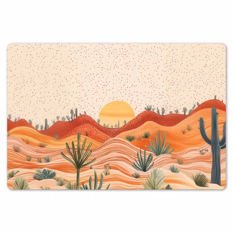 Placemat - 6 stuks - Landschap - Heuvels - Zonsondergang — 7