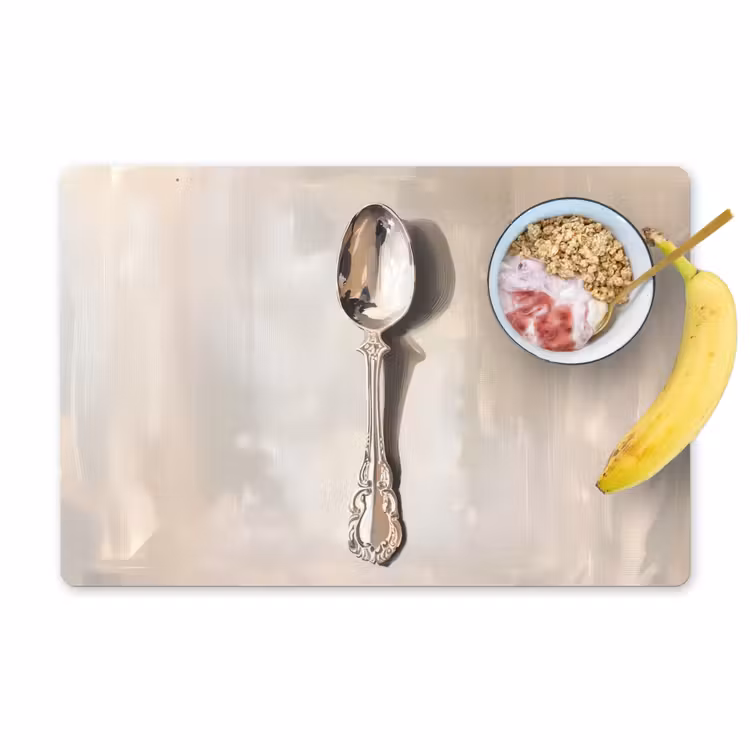 Placemat - 6 stuks - Lepel - Verf - Zilver — 1