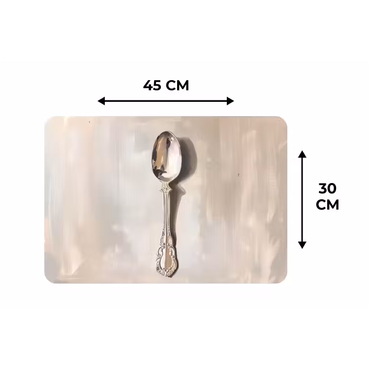Placemat - 6 stuks - Lepel - Verf - Zilver — 3