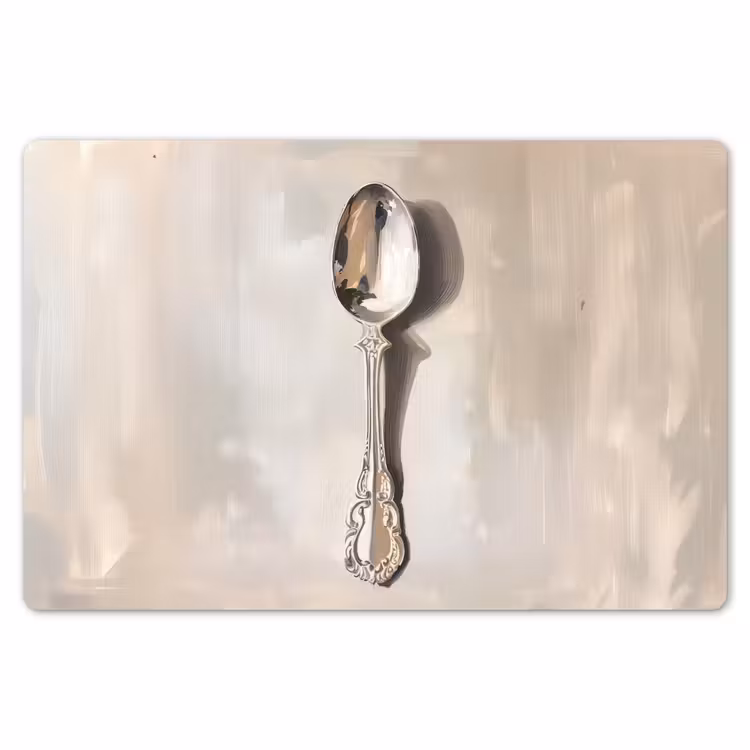 Placemat - 6 stuks - Lepel - Verf - Zilver — 7