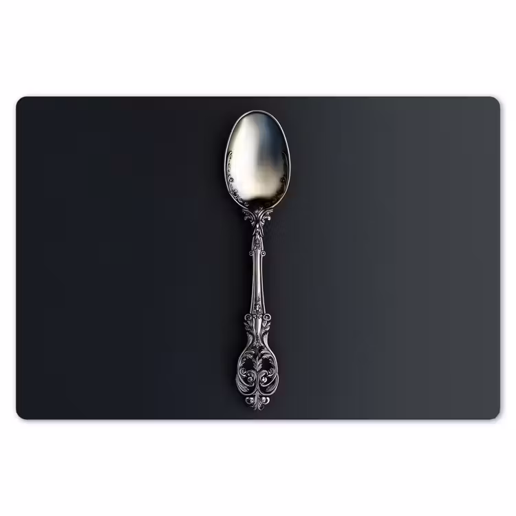 Placemat - 6 stuks - Lepel - Zilver - Metaal — 7