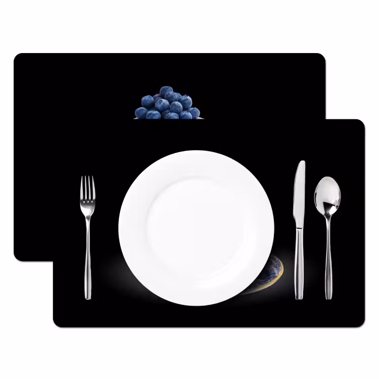 Placemat - 6 stuks - Pannenkoeken - Blauwe Bessen - Bord — 2