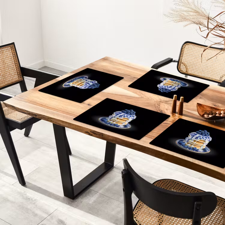 Placemat - 6 stuks - Pannenkoeken - Blauwe Bessen - Bord — 5