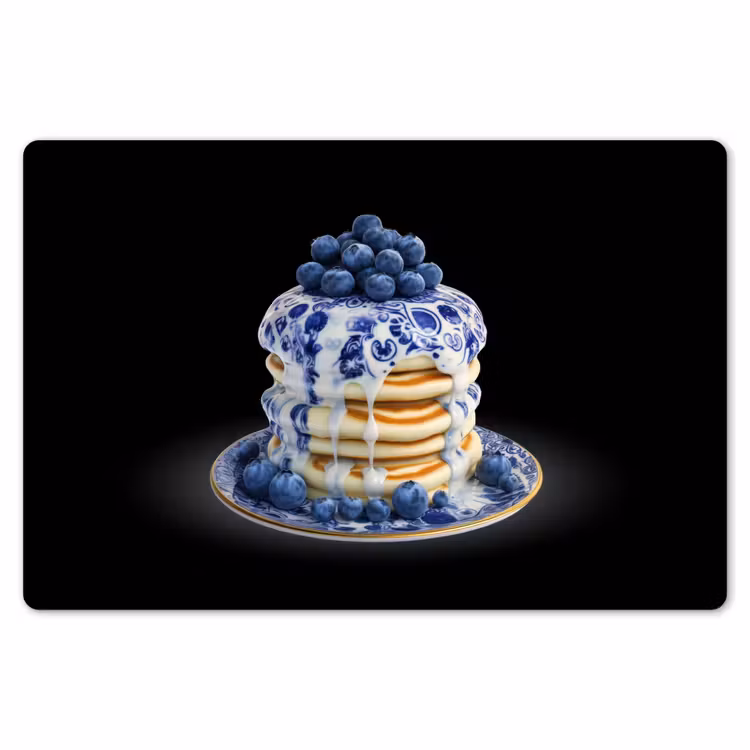 Placemat - 6 stuks - Pannenkoeken - Blauwe Bessen - Bord — 7