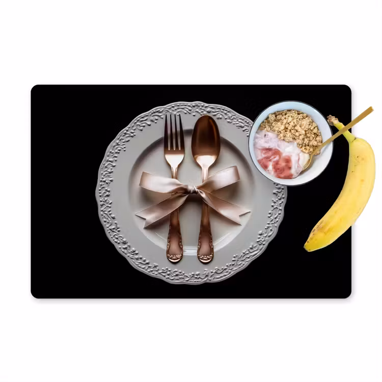 Placemat - 6 stuks - Rose - Strik - Bestek — 1
