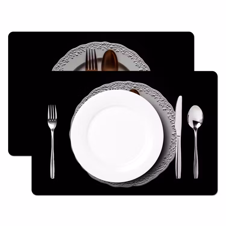 Placemat - 6 stuks - Rose - Strik - Bestek — 2
