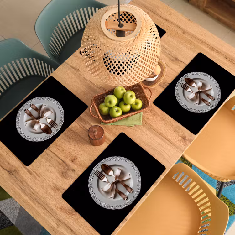 Placemat - 6 stuks - Rose - Strik - Bestek — 6