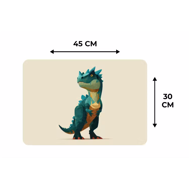 Placemat - 6 stuks - Stekels - Dino - Blauw - Gespierd — 3