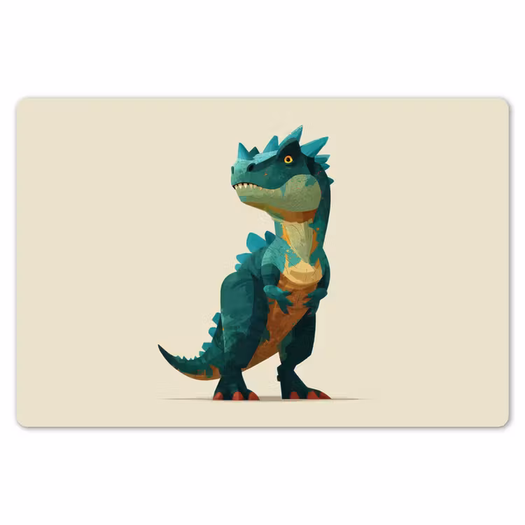 Placemat - 6 stuks - Stekels - Dino - Blauw - Gespierd — 7