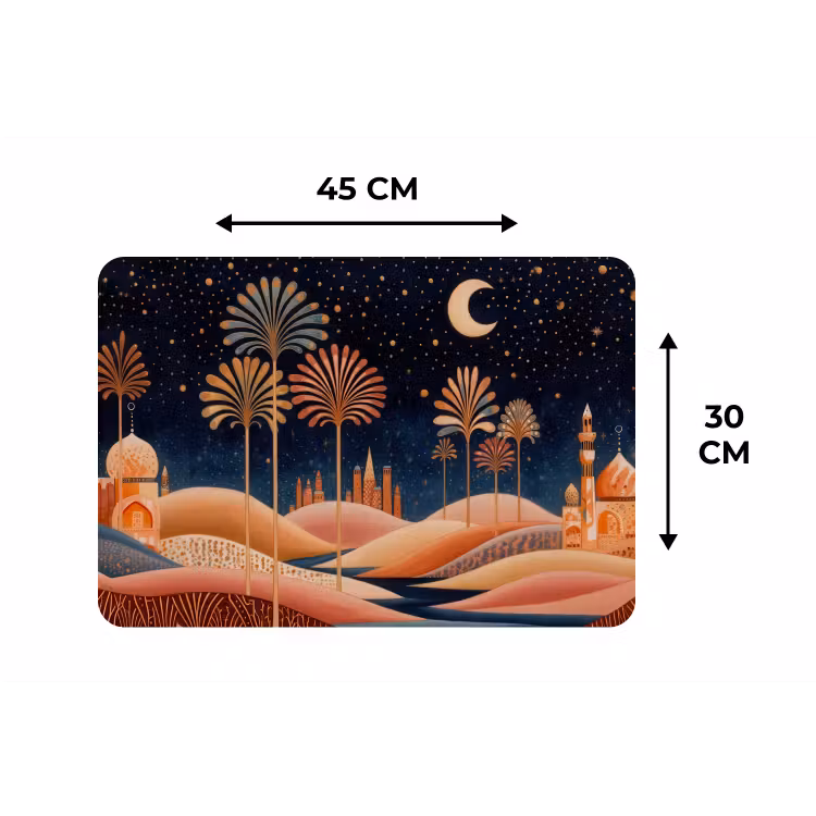 Placemat - 6 stuks - Sterrenhemel - Palmen - Rivier — 3
