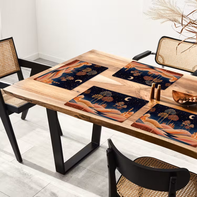 Placemat - 6 stuks - Sterrenhemel - Palmen - Rivier — 5