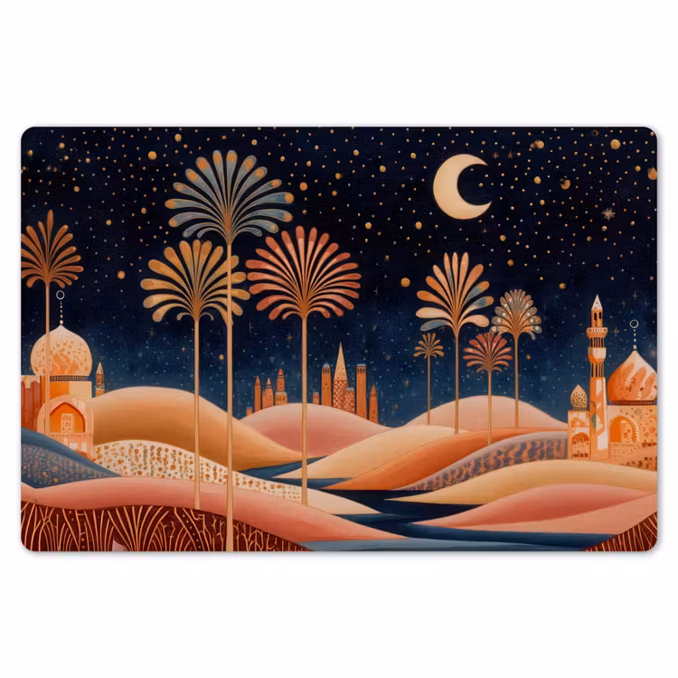 Placemat - 6 stuks - Sterrenhemel - Palmen - Rivier — 7