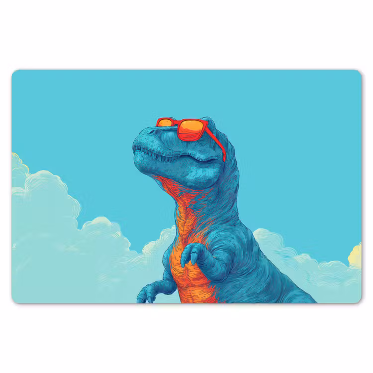 Placemat - 6 stuks - T-Rex - Blauw - Wolken - Zonnebril — 7