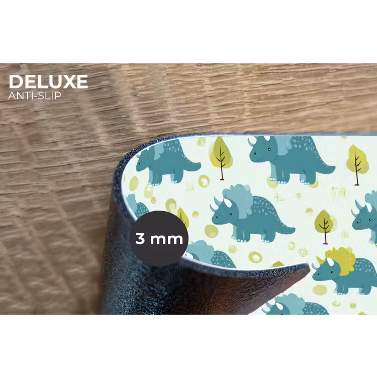 Placemat - 6 stuks - Triceratop - Blauw - Stippen - Boompjes — 4