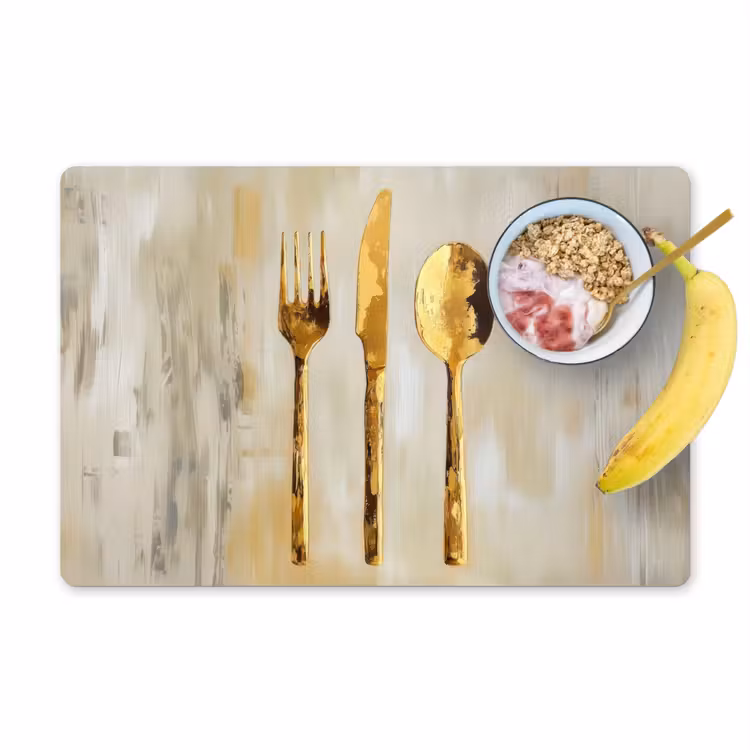 Placemat - 6 stuks - Verf - Goud - Bestek — 1