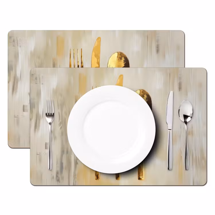 Placemat - 6 stuks - Verf - Goud - Bestek — 2