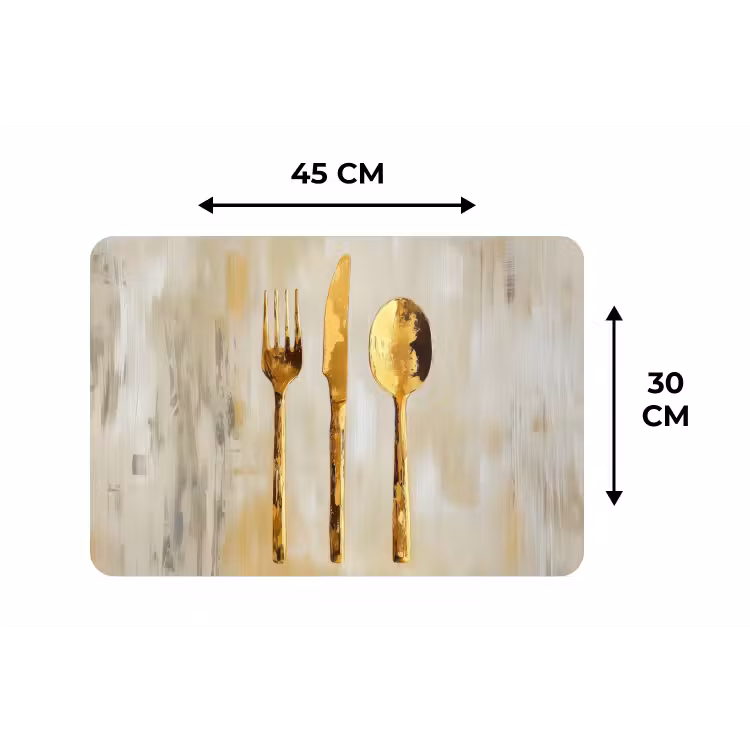 Placemat - 6 stuks - Verf - Goud - Bestek — 3