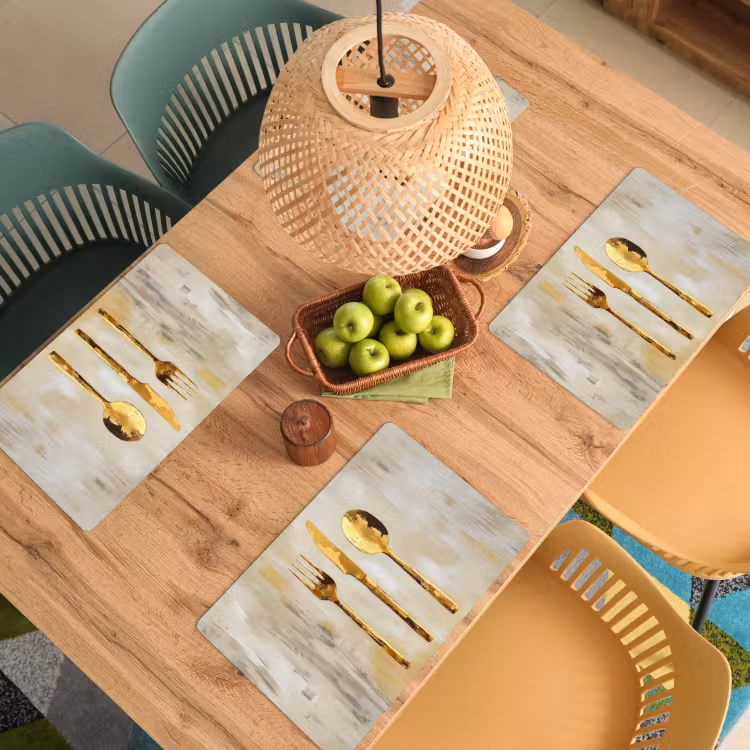 Placemat - 6 stuks - Verf - Goud - Bestek — 6