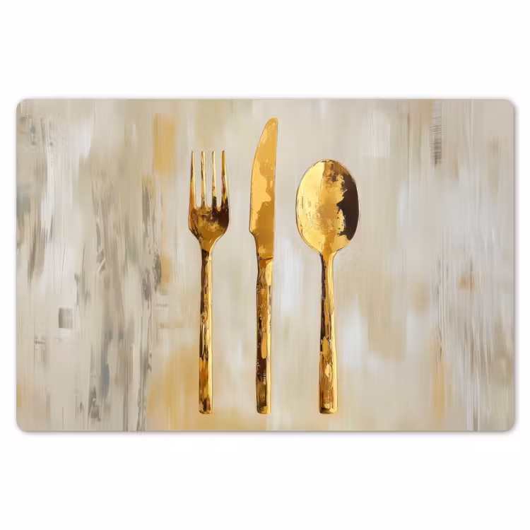 Placemat - 6 stuks - Verf - Goud - Bestek — 7