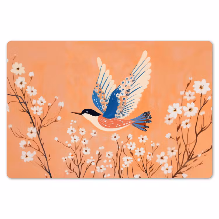 Placemat - 6 stuks - Vogel - Bloesemtakken - Warm - Kleurrijk — 7