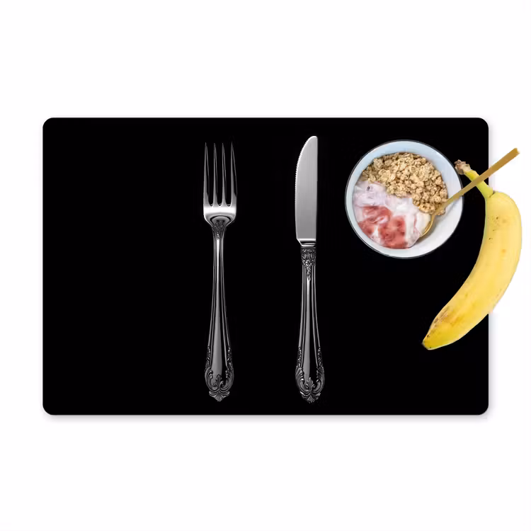 Placemat - 6 stuks - Vork - Mes - Zilver — 1