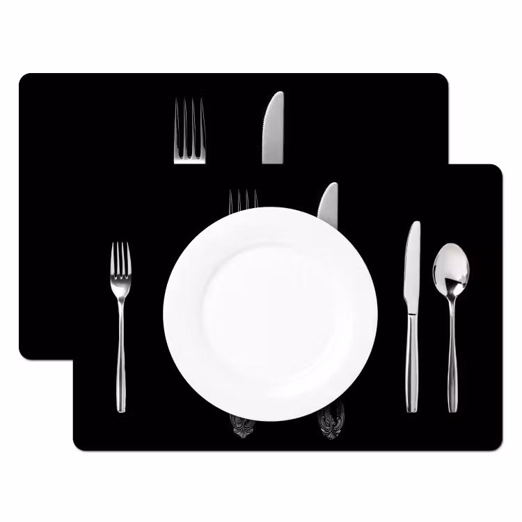 Placemat - 6 stuks - Vork - Mes - Zilver — 2