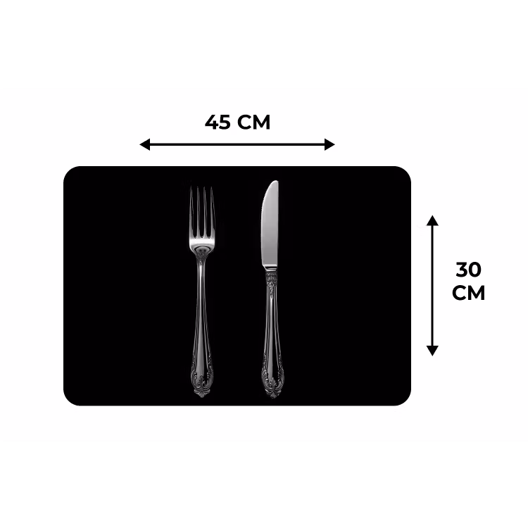 Placemat - 6 stuks - Vork - Mes - Zilver — 3