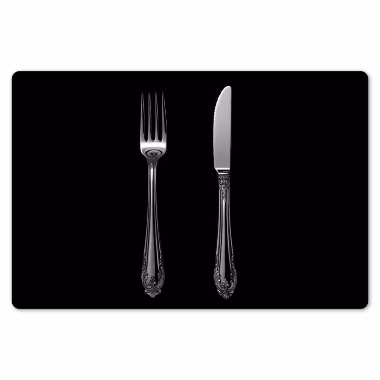 Placemat - 6 stuks - Vork - Mes - Zilver — 7