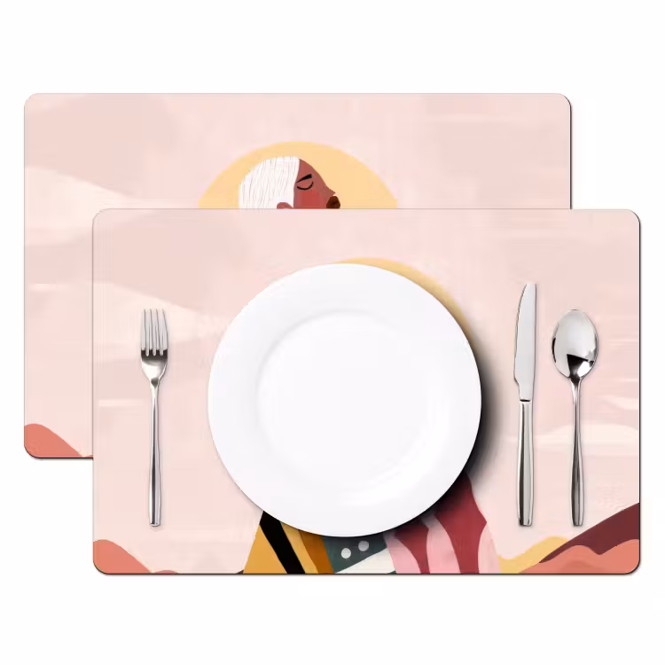 Placemat - 6 stuks - Vrouw - Zon - Kleurrijk — 2
