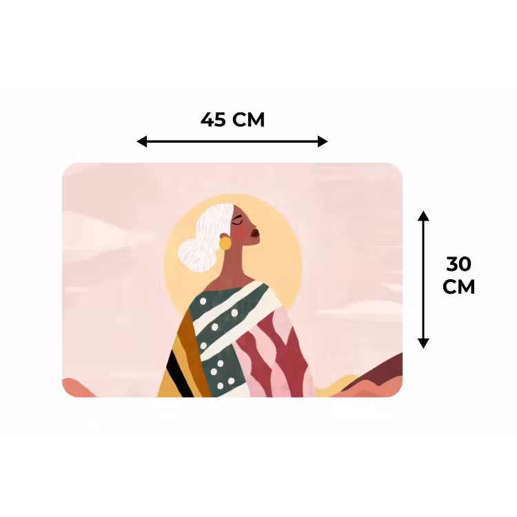 Placemat - 6 stuks - Vrouw - Zon - Kleurrijk — 3