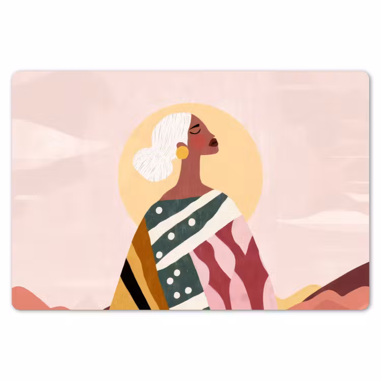 Placemat - 6 stuks - Vrouw - Zon - Kleurrijk — 7