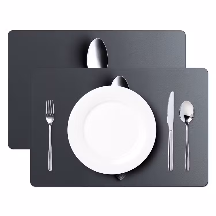 Placemat - 6 stuks - Zilver - Metaal - Lepel — 2