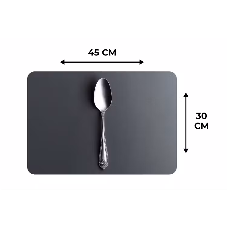Placemat - 6 stuks - Zilver - Metaal - Lepel — 3