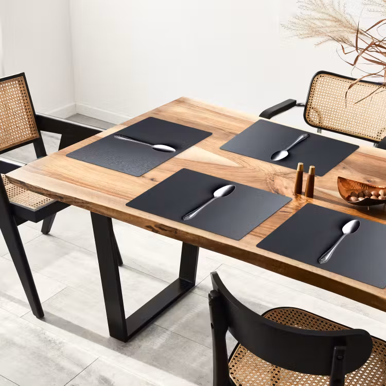 Placemat - 6 stuks - Zilver - Metaal - Lepel — 5