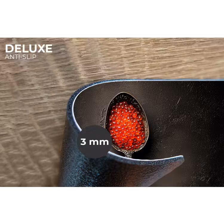 Placemat - 6 stuks - Zwart - Lepel - Caviar — 4