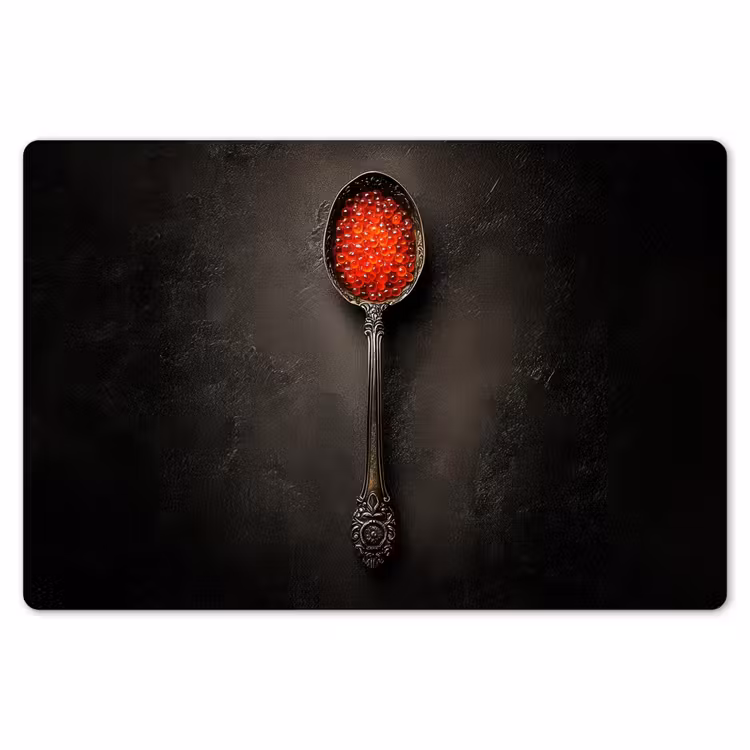 Placemat - 6 stuks - Zwart - Lepel - Caviar — 7