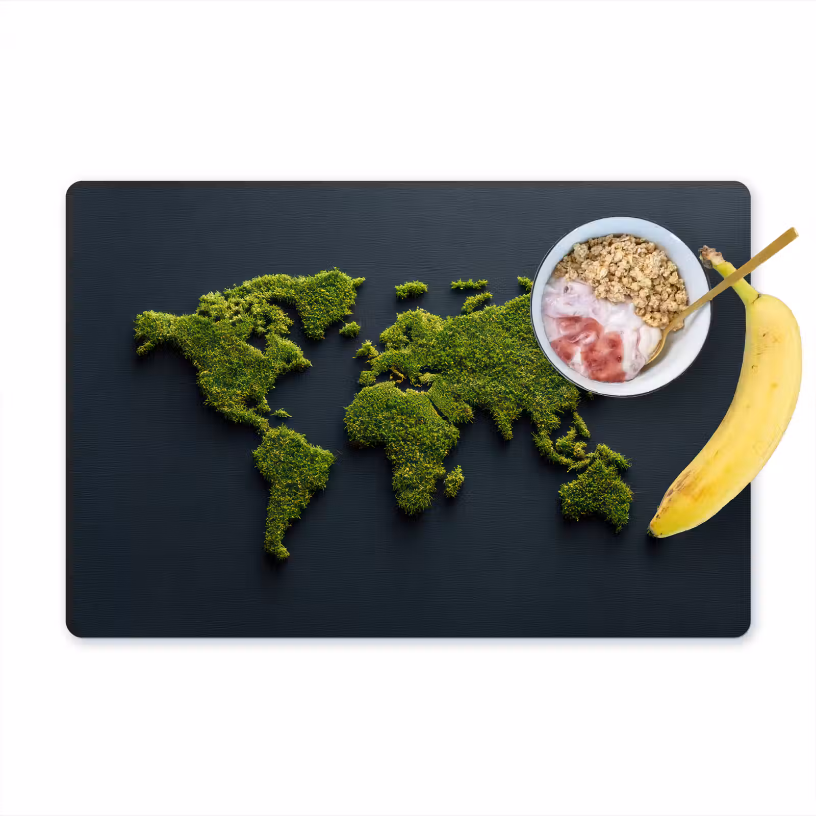 Placemat - 6 stuks - Wereldkaart - Mos -Levendig effect — 1