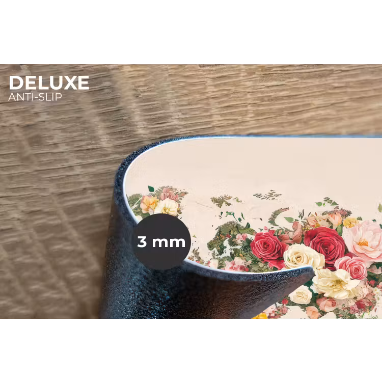 Placemat - 6 stuks - Wereldkaart - Bloemen - Roze — 4