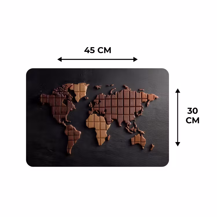 Placemat - 6 stuks - Wereldkaart - chocola - Smakelijke uitstraling — 3