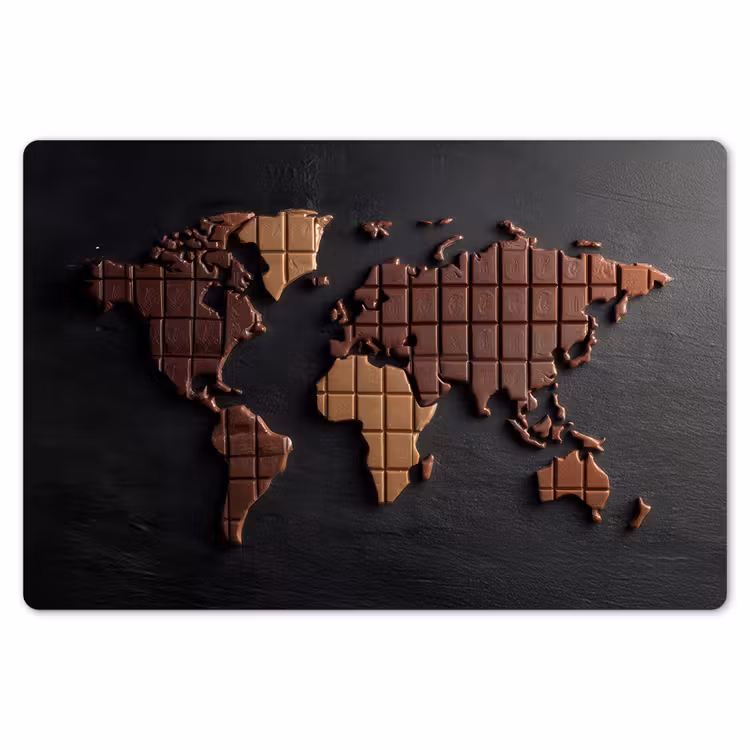 Placemat - 6 stuks - Wereldkaart - chocola - Smakelijke uitstraling — 7