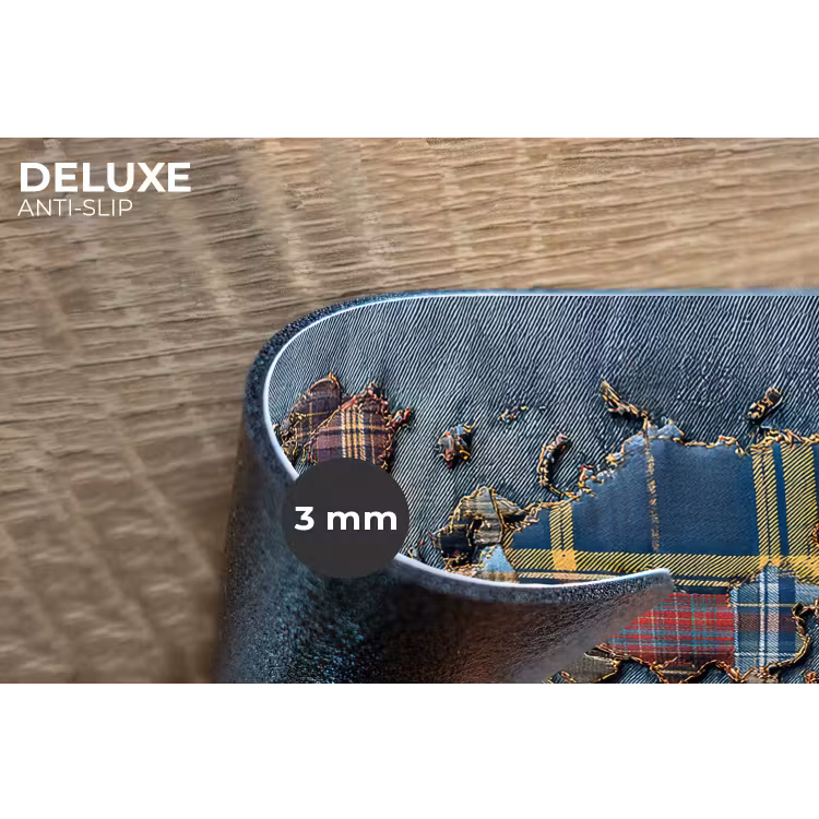 Placemat - 6 stuks - Wereldkaart - Denim - Textiel — 4