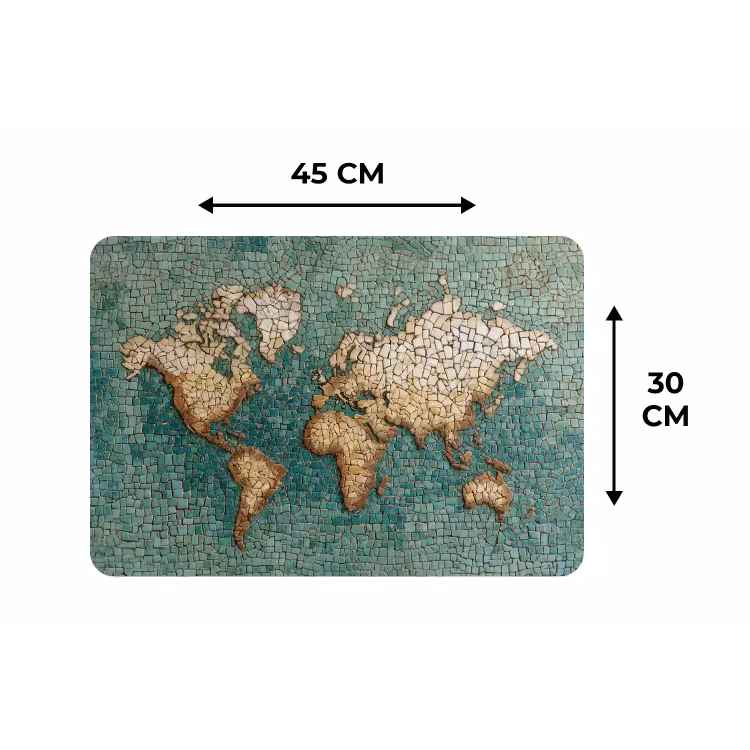 Placemat - 6 stuks - Wereldkaart - Gebroken tegels - Mozaïek — 3