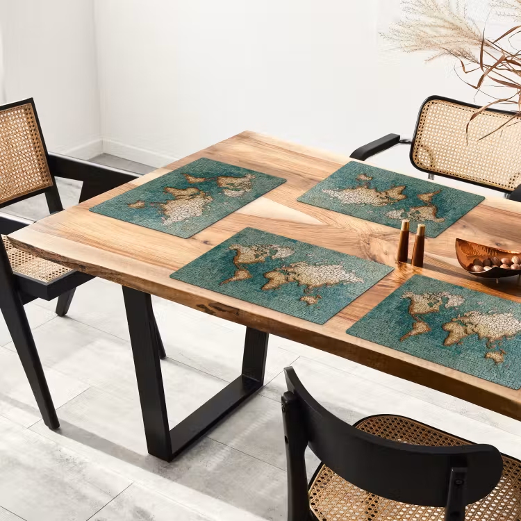 Placemat - 6 stuks - Wereldkaart - Gebroken tegels - Mozaïek — 5