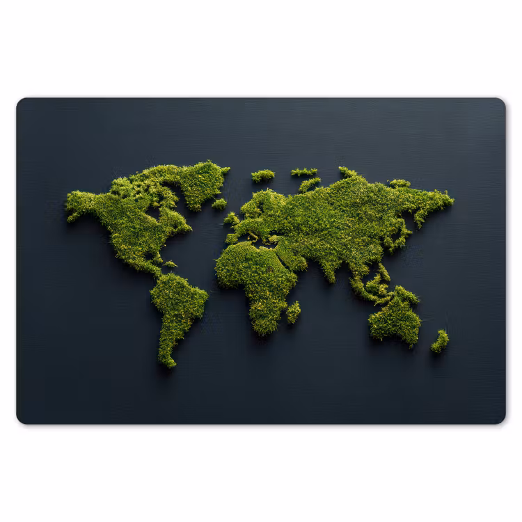Placemat - 6 stuks - Wereldkaart - Mos -Levendig effect — 7