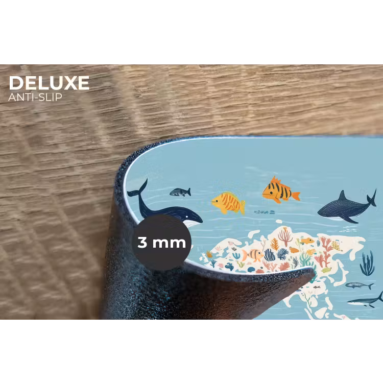 Placemat - 6 stuks - Wereldkaart - Zeeleven - Blauw — 4