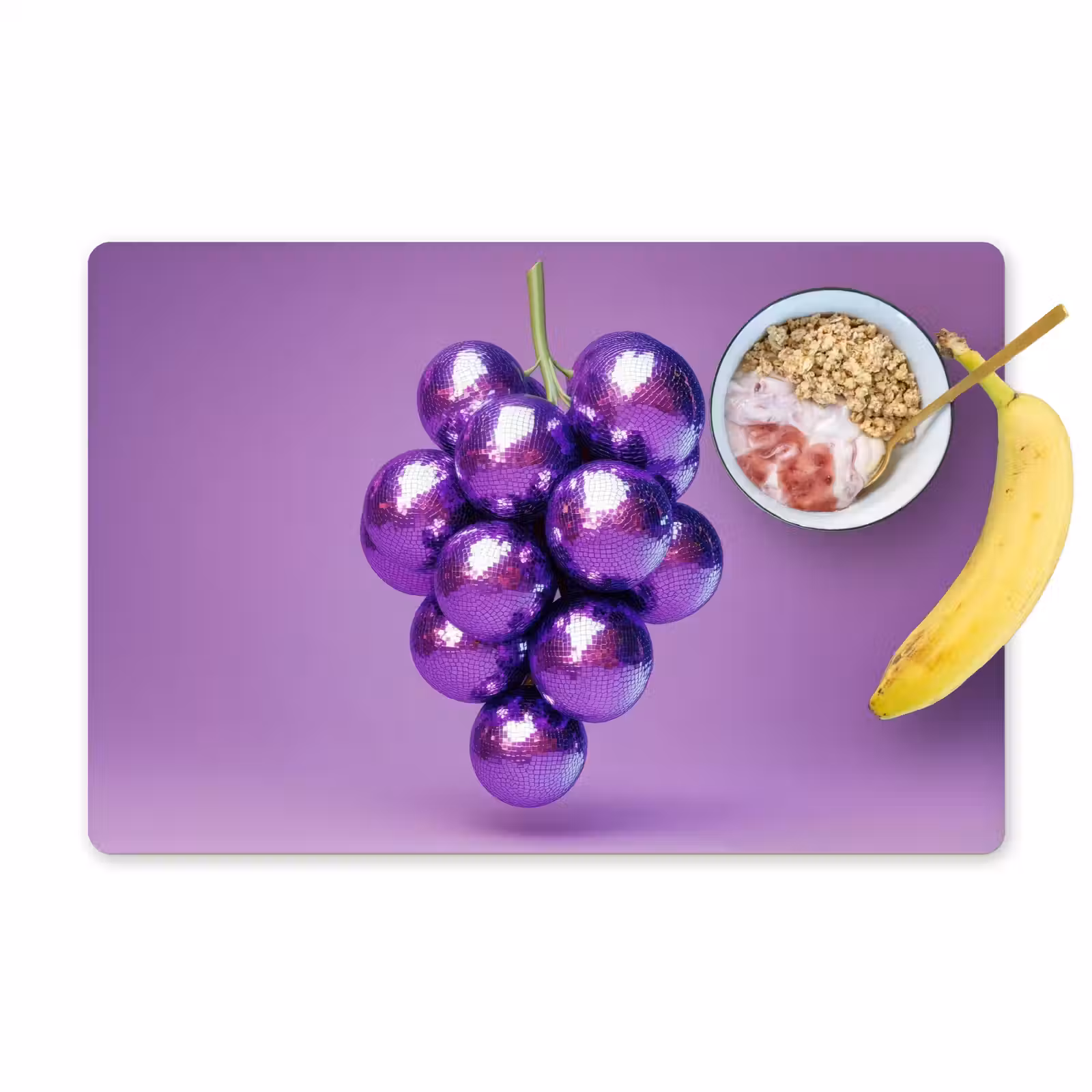 Placemat - 6 stuks - Druif - Disco - Glitter - Paars — 1