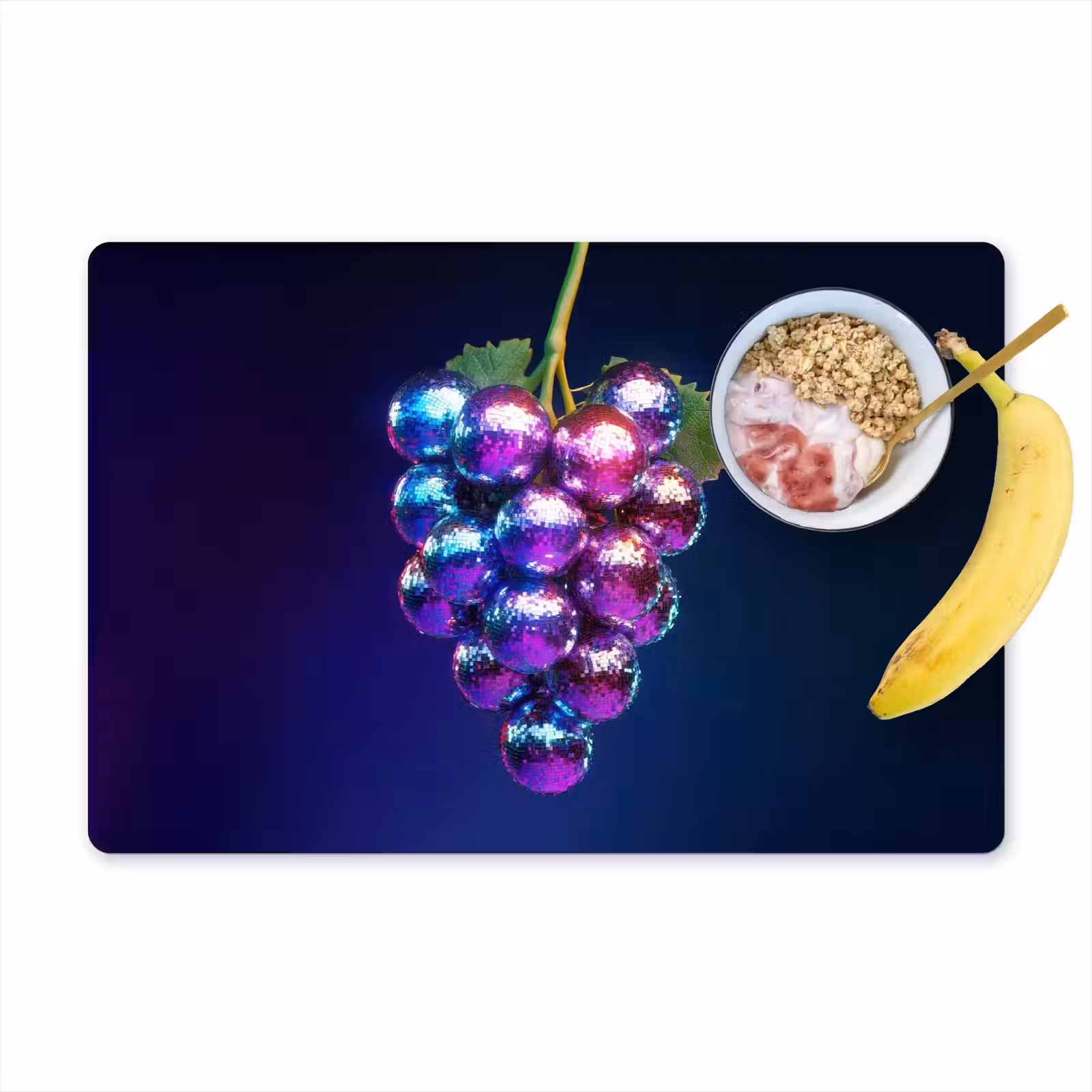 Placemat - 6 stuks - Paars - Disco - Feest - Druif — 1